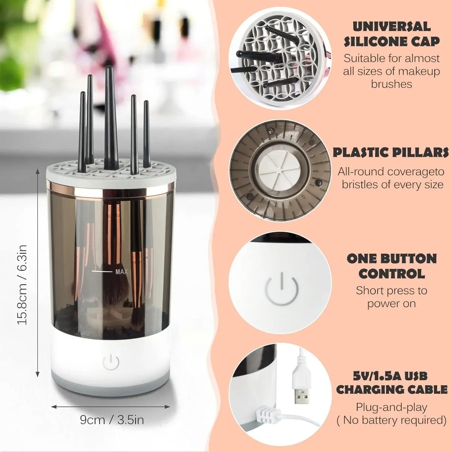 Electric Makeup Brush Cleaner - Fast, Effective